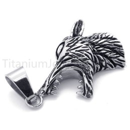 New Classical Wolf Head Titanium Pendant
