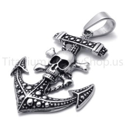 New Classical Pirate Ship'S Anchor Titanium Pendant