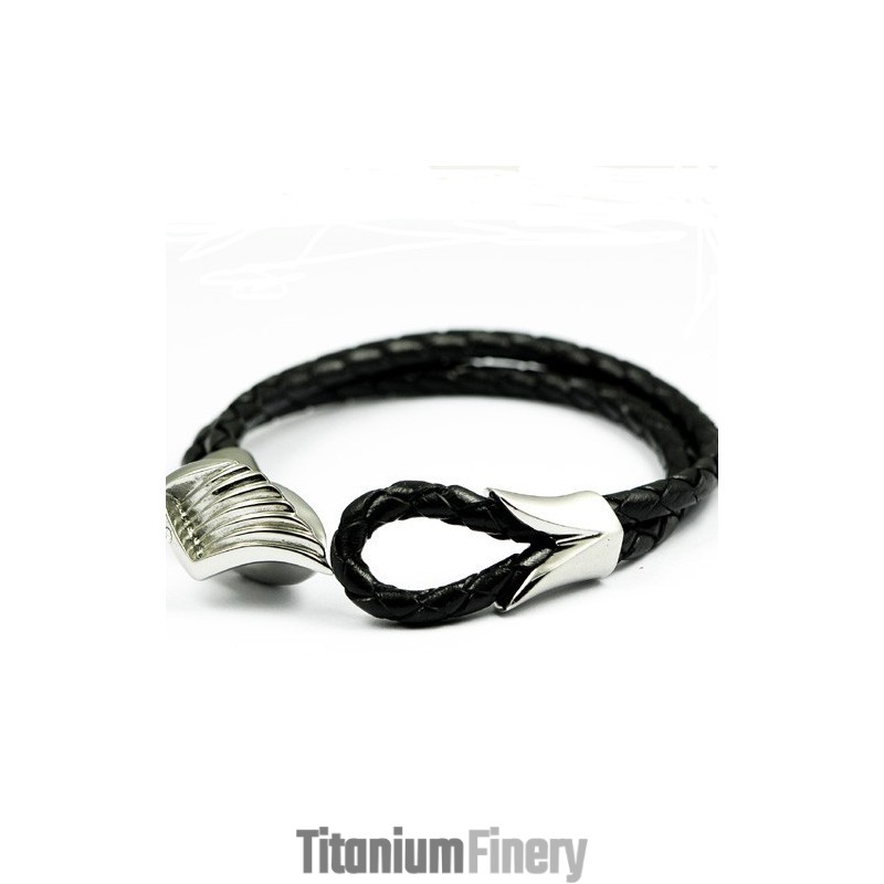 Titanium Leather Bracelet Titanium Leather Bracelet