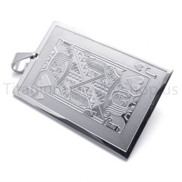 New Silvery Playing Card Titanium Pendant(J)