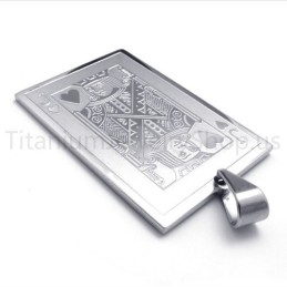 New Silvery Playing Card Titanium Pendant(J)