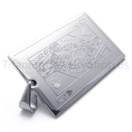 New Silvery Playing Card Titanium Pendant(Q)