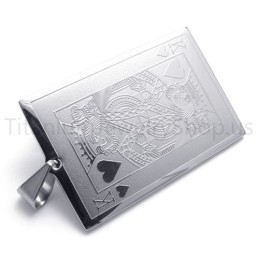 New Silvery Playing Card Titanium Pendant(K)