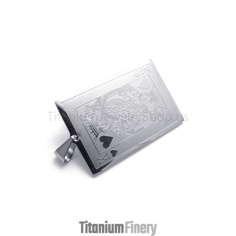 New Silvery Playing Card Titanium Pendant(K) New Silvery Playing Card Titanium Pendant(K)