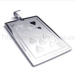 New Silvery Playing Card Titanium Pendant(10)