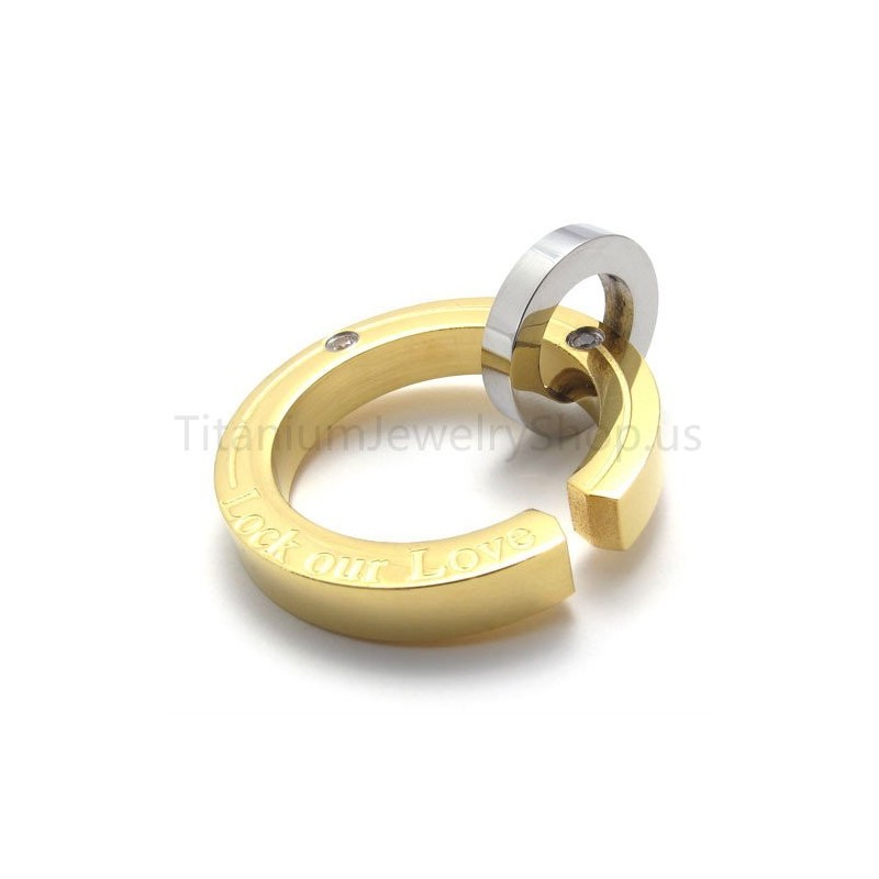 New Fracture Ring Golden Titanium Pendant