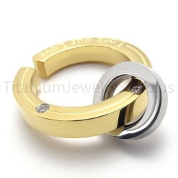 New Fracture Ring Golden Titanium Pendant