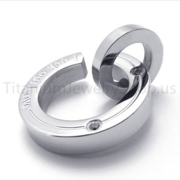 New Fracture Ring Silvery Titanium Pendant