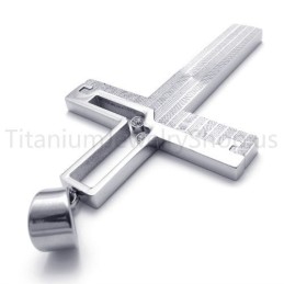 New Silvery Hollowed Cross Titanium Pendant