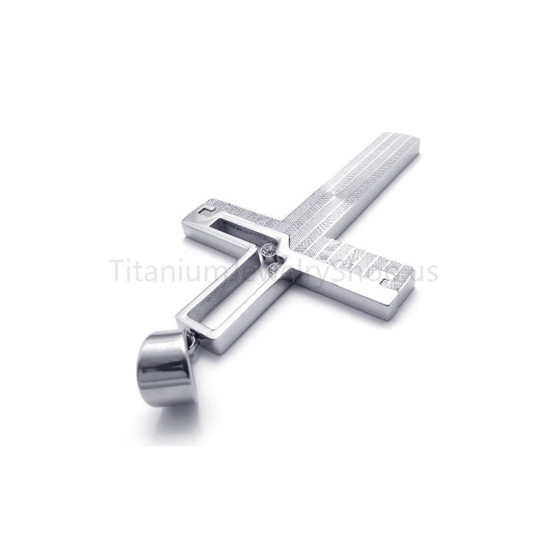 New Silvery Hollowed Cross Titanium Pendant New Silvery Hollowed Cross Titanium Pendant