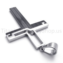 New Black Hollowed Cross Titanium Pendant
