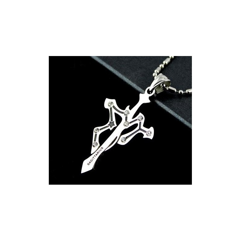 Sagittarius Cross Pure Titanium Pendants Necklace