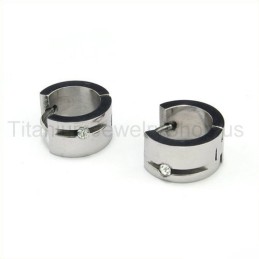 Titanium Inlayed Diamond Earrings