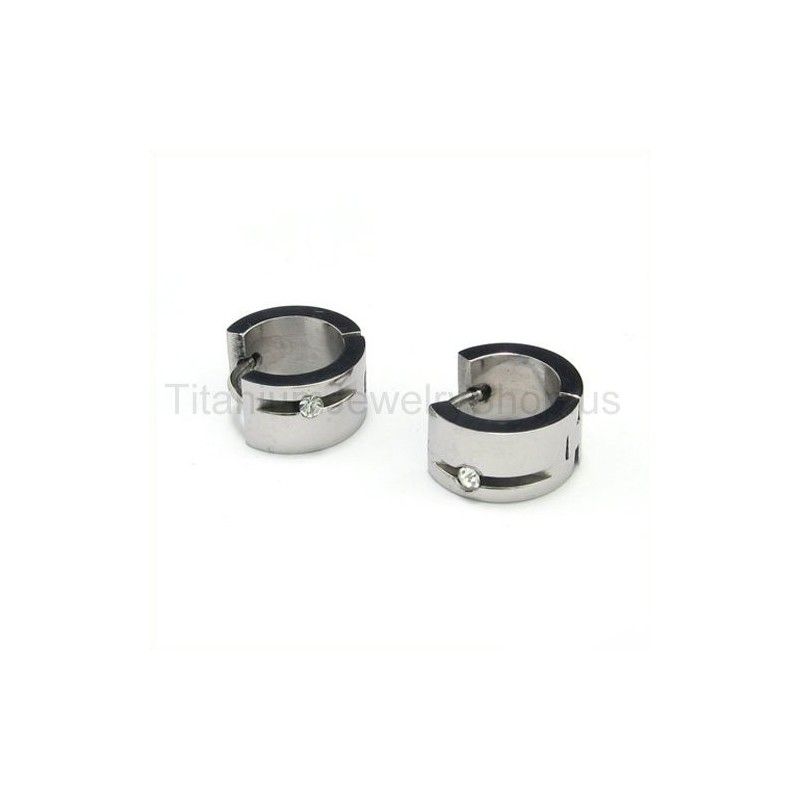 Titanium Inlayed Diamond Earrings Titanium Inlayed Diamond Earrings