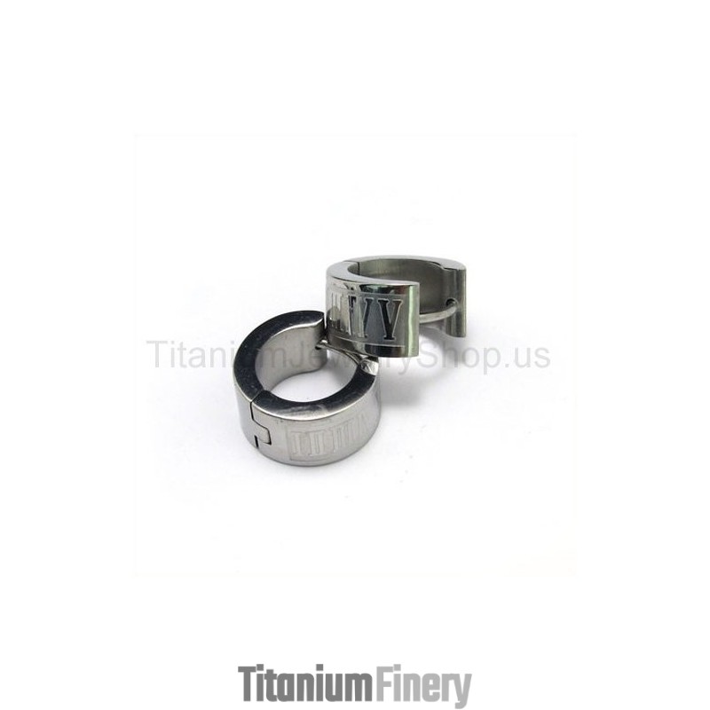 Engraved Fashion Titanium Earrings