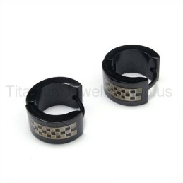 Black Stylish Titanium Earrings