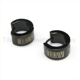 Roman Number Titanium Earrings