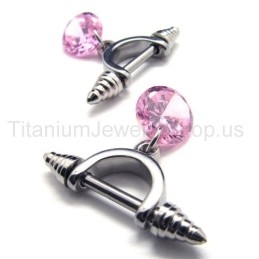 Cold Weapon Titanium Pink Diamond Earrings