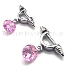 Cold Weapon Titanium Pink Diamond Earrings