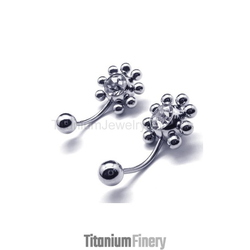 Sunflower Titanium Inlayed Diamond Earrings Sunflower Titanium Inlayed Diamond Earrings