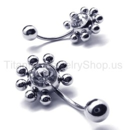 Sunflower Titanium Inlayed Diamond Earrings