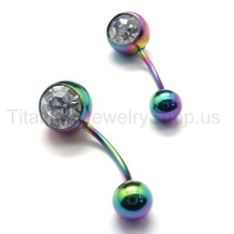 Color Mini Titanium Inlayed Diamond Earrings
