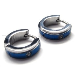 Blue Titanium Diamond Earrings