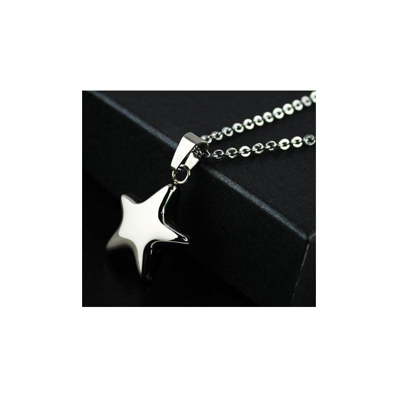 Pure Titanium Pendants And Necklace Silver Star Pure Titanium Pendants And Necklace Silver Star
