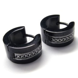 Black Titanium Loop Earrings