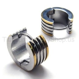 Titanium Groove Loop Earrings