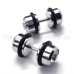 Titanium Barbell Earrings