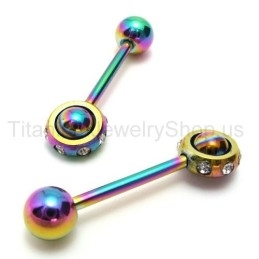 Color Magic Stick Titanium Diamond Earrings