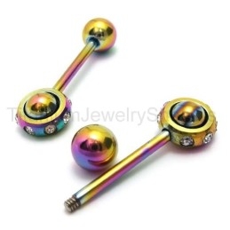 Color Magic Stick Titanium Diamond Earrings