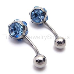 Silver Slim Titanium Blue Diamond Earrings