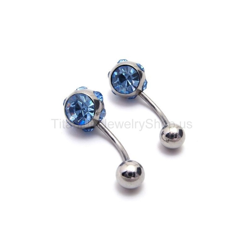 Silver Slim Titanium Blue Diamond Earrings