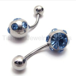 Silver Slim Titanium Blue Diamond Earrings