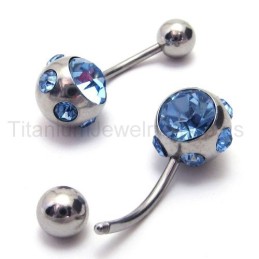Silver Slim Titanium Blue Diamond Earrings