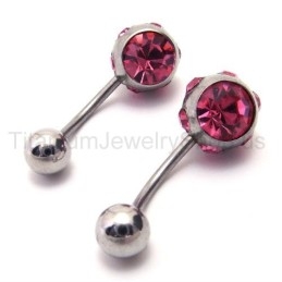 Slim Titanium Purple Diamond Earrings