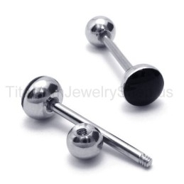 Silver Slim Titanium Earrings