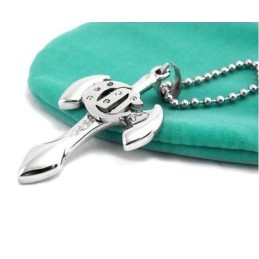 Men's Pure Titanium Pendants Necklace Sword Cross