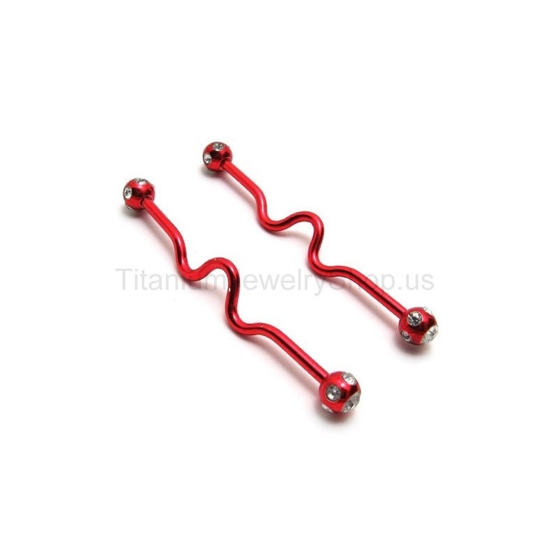 Red Twisty Titanium Earrings Red Twisty Titanium Earrings