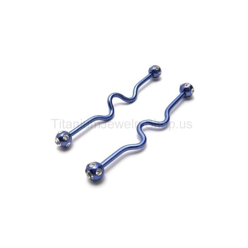Blue Twisty Titanium Earrings Blue Twisty Titanium Earrings