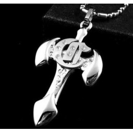 Men's Pure Titanium Pendants Necklace Sword Cross