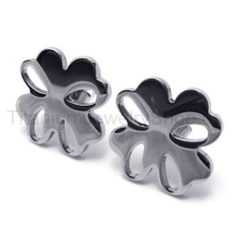 Silver Flower Titanium Earrings