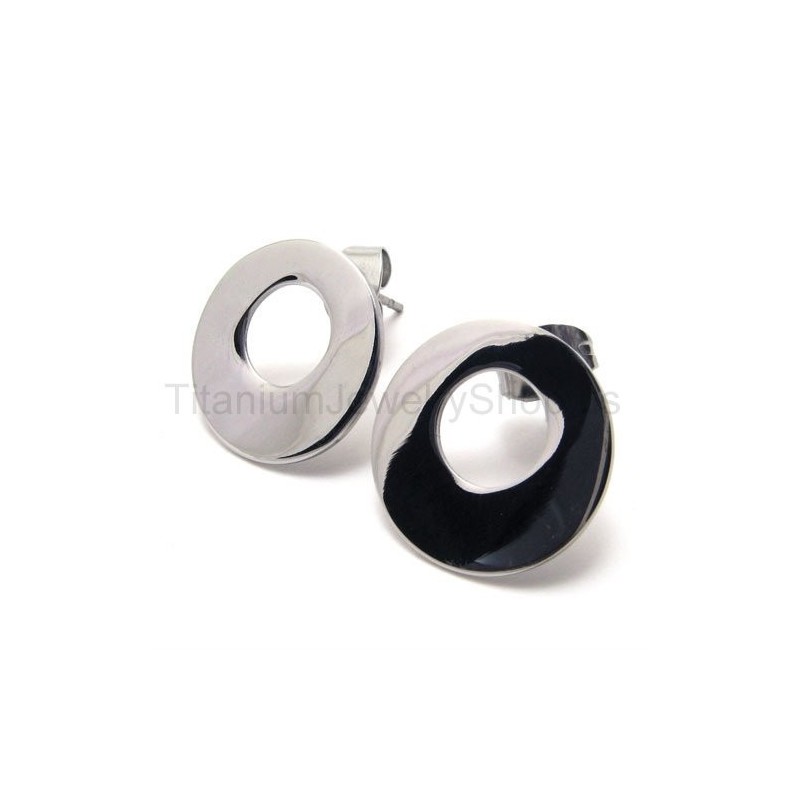Silver Loop Titanium Earrings