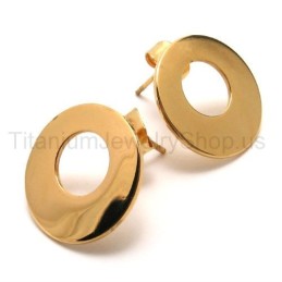 Gold Loop Titanium Earrings