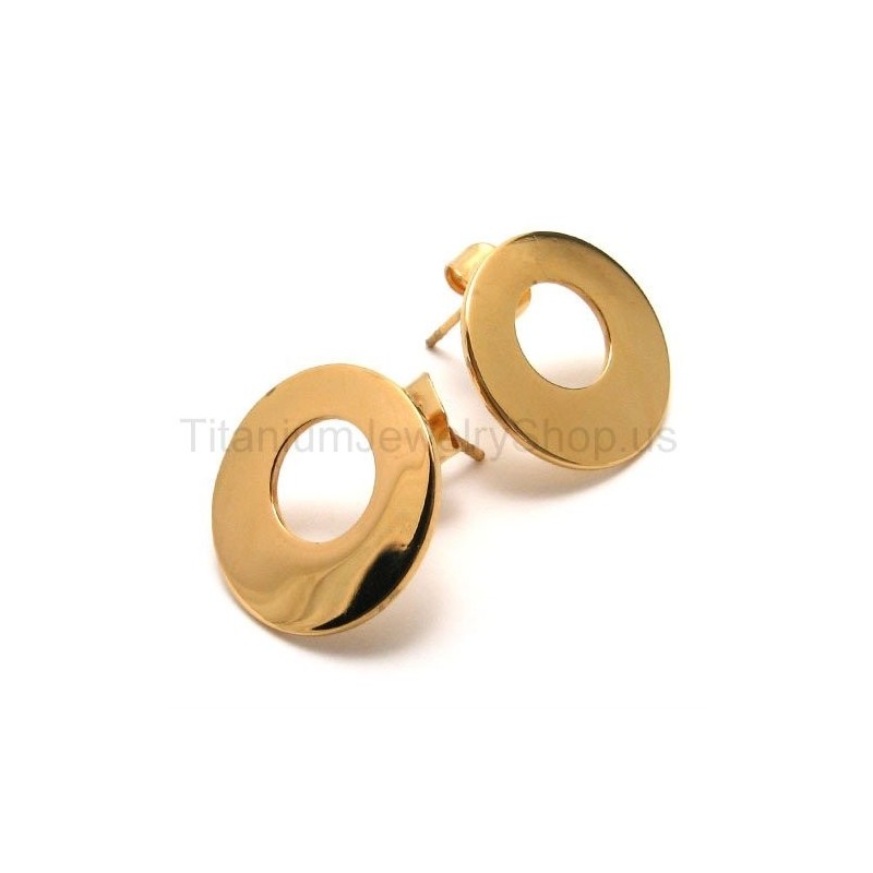 Gold Loop Titanium Earrings Gold Loop Titanium Earrings