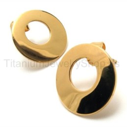 Gold Loop Titanium Earrings
