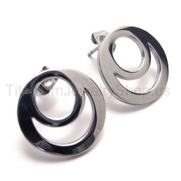 Silver Two-Loop Titanium Earrings