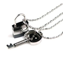 Pure Titanium Lover Couples Pendants Necklace Lock Key